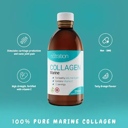 Marine Collagen Liquid | 25 x 10ml Servings | Liquid Collagen Drink for Women and Men | Pure Marine Collagen for Strong Bones & Joints - AB Mystery