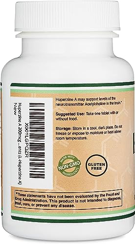 Huperzine A 200mcg (Third Party Tested) Manufactured in The USA, 120 Tablets, Brain - AB Mystery