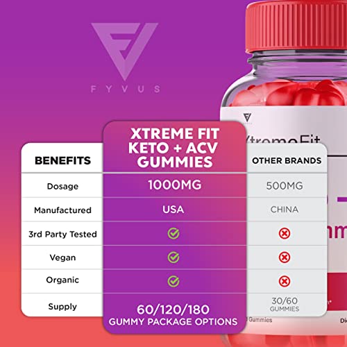 (2 Pack) Xtreme Fit Keto ACV Gummies Extreme Fit Keto Gummies for Weight Loss, Xtream