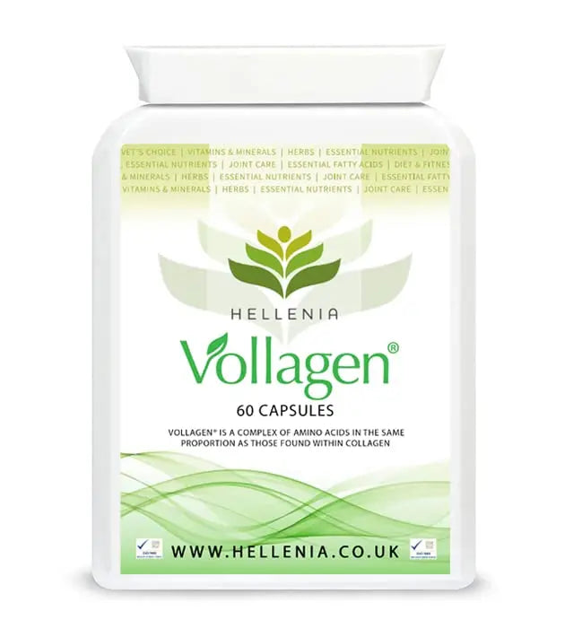 Hellenia Vollagen 500mg - 60 Capsules - Vegan Collagen - AB Mystery