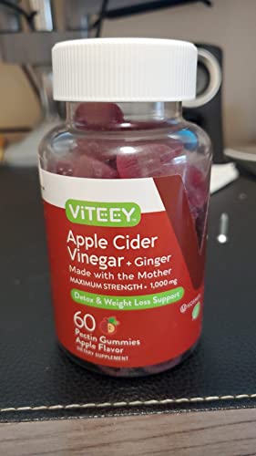 Apple Cider Vinegar Gummies 1,000mg Plus Ginger, ACV with The Mother, Detox Cleanse - AB Mystery