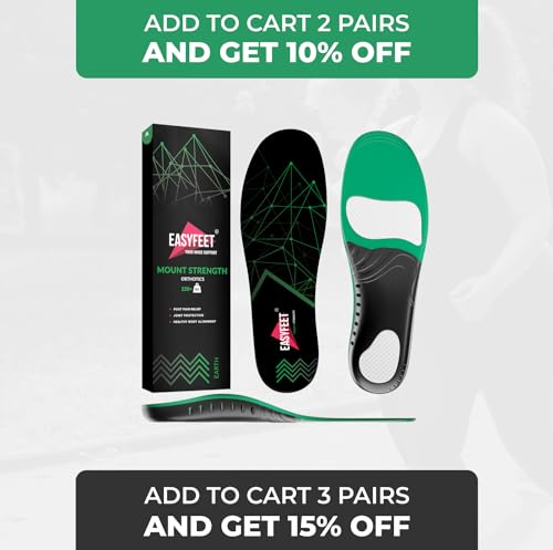 220+ lbs Plantar Fasciitis Strong Arch Support Insoles Inserts Men Women - AB Mystery