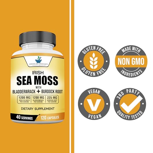 American Standard Supplements Irish Sea Moss 1200mg, Bladderwrack 1200mg - AB Mystery