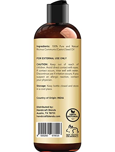 Handcraft Blends Jamaican Black Castor Oil for Hair Growth, Eyelashes and Eyebrows - 100% Pure - AB Mystery