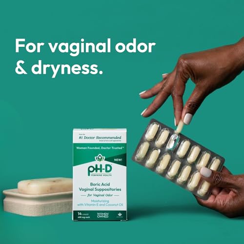 pH-D Feminine Health - Boric Acid Moisturizing Suppository - Woman Owned - for Vaginal Odor - AB Mystery