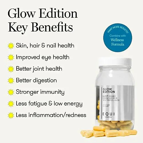 Equi - Glow Edition - 30 Day Multivitamin Capsules - Anti-Aging, Brightening Skin Supplement EQUI LONDON