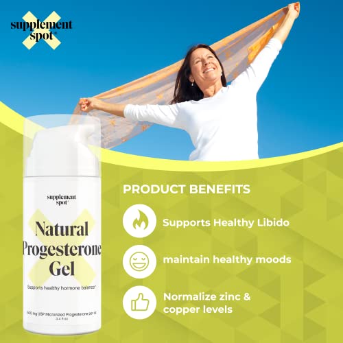 Supplement Spot Progesterone Gel for Women - Water Based USP Progesterone Gel - AB Mystery