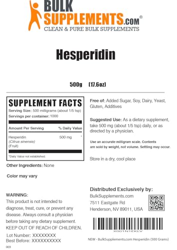 BULKSUPPLEMENTS.COM Hesperidin Powder - Hesperidin Supplement from Citrus - AB Mystery