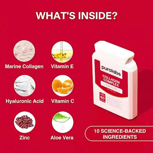 Marine Collagen Complex - Collagen Supplement for Women & Men - with Hyaluronic Acid & Vitamin C - High Strength - AB Mystery