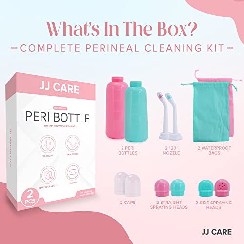 JJ CARE Peri Bottles - Pack of 2 Peri Bottles for Postpartum Care Kit, 500 ml Peri Bottles - AB Mystery