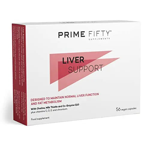 Prime Fifty Liver Support Supplements – 56 Vegan Capsules – Choline & Milk Thistle Supplements - AB Mystery