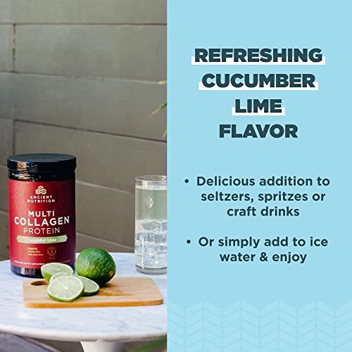 Ancient Nutrition Collagen Powder Protein, Multi Collagen Protein, Cucumber Lime, Hydroly - AB Mystery