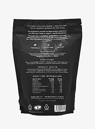 Total Whey | Organic Whey Protein Powder | Whey from Grass-fed Cows | 500g Powder G&G Vitamins