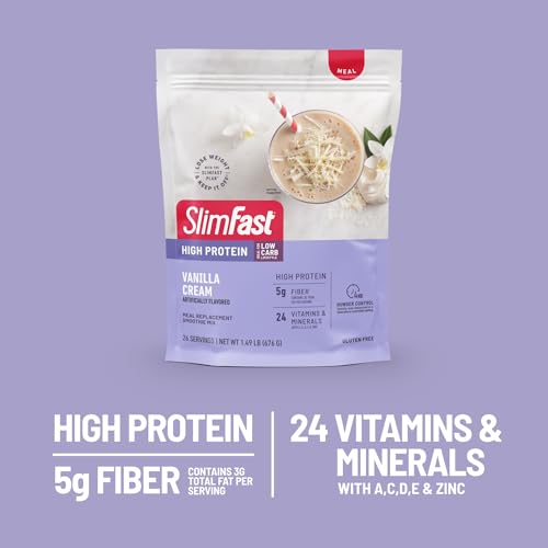 SlimFast High Protein Meal Replacement Powder, 26 Servings, Advanced Nutrition - AB Mystery