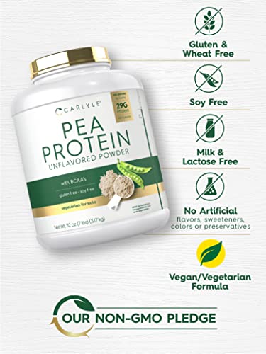 Carlyle Pea Protein Powder with BCAA'S 7lb | Unflavored | 29G Protein | Non-GMO, Gluten - AB Mystery