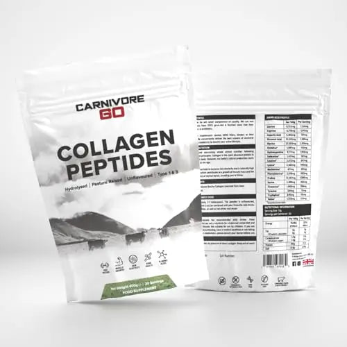 Carnivore Go Grass Fed Bovine Collagen Powder - 400g Hydrolysed Type 1 & 3 - AB Mystery