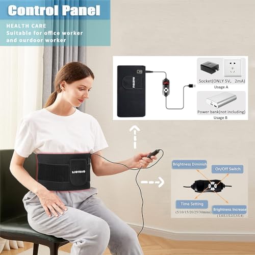 RJOYBAO Red Light Therapy Infrared Light Therapy Belt for Body,Red Light Therapy lamp - AB Mystery