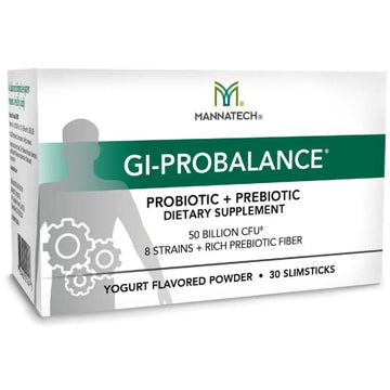 Mannatech Prebiotics and Probiotics, 30 Slimsticks, Yogurt Flavor, GI-ProBalance w/MannaBiotic Blend