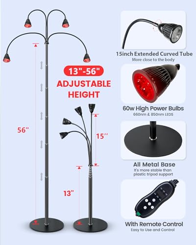 YMM Update Red Light Therapy for Body, All Metal Red Light Therapy Device with Stand, 660nm - AB Mystery