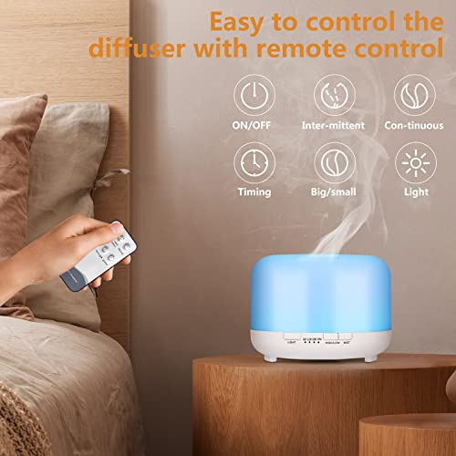 Hianjoo 450ml Essential Oil Diffuser, Electric Aroma Ultrasonic Aromatherapy Fragrant Oil - AB Mystery
