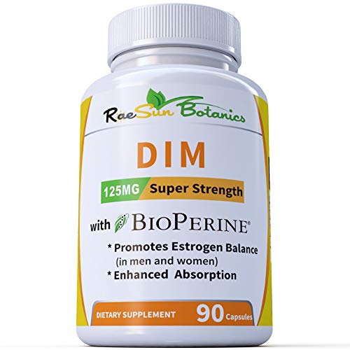 Raesun Botanics DIM Supplement 125mg - DIM Diindolylmethane Plus BioPerine 90-Day Supply - AB Mystery