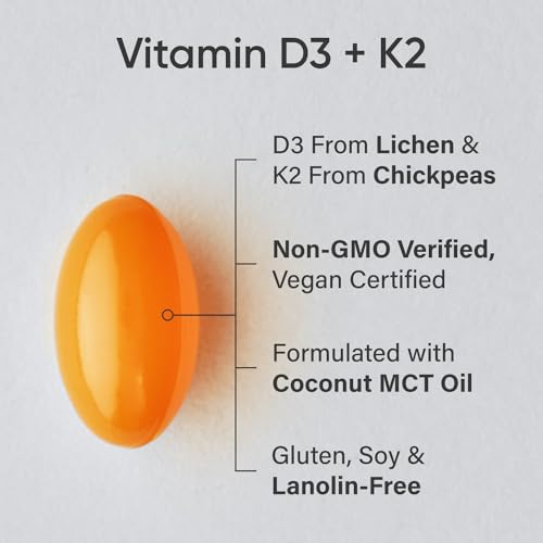 Sports Research Vitamin D3 K2 with Coconut MCT Oil | Vegan D3 2500iu (62.5mcg) - AB Mystery
