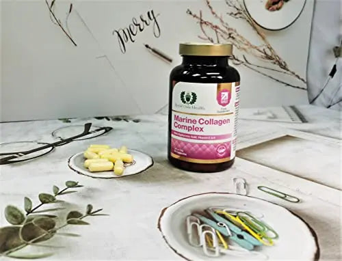 Marine Collagen Complex – 120 Hydrolyzed Fish Collagen Capsules – Enriched with Vitamin C - AB Mystery