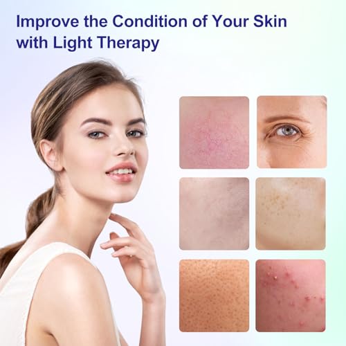 Frovab 7 in 1 Colors LED Light Therapy Mask, Red & Blue Face Mask Light Therapy, Portable & Flexiable - AB Mystery