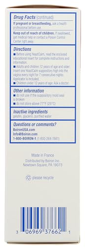 Boiron YeastCalm Homeopathic Suppositories for Yeast Infections, Burning, Discharge - AB Mystery