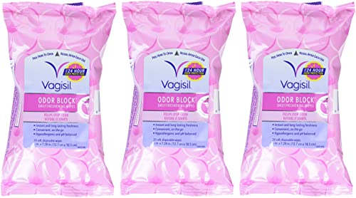 Vagisil Odor Block Daily Freshening Wipes for Feminine Hygiene in Resealable Pouch - AB Mystery