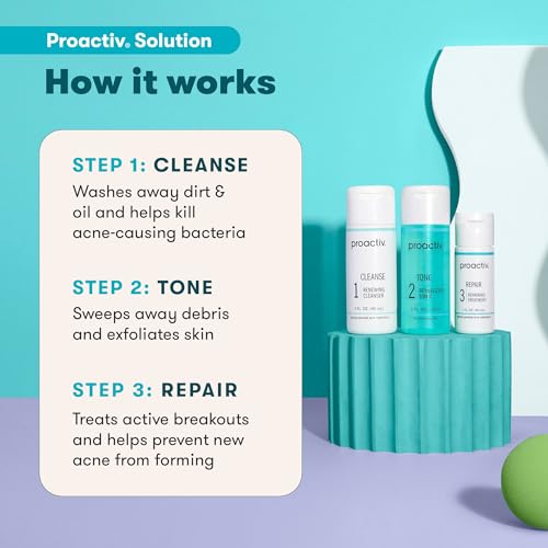 Proactiv 3 Step Acne Treatment - Benzoyl Peroxide Face Wash, Repairing Acne Spot - AB Mystery