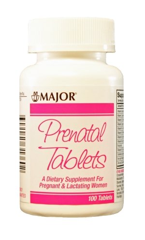 Prenatal Tablets, 27-0.8mg, 100ct by MAJOR PHARMACEUTICALS