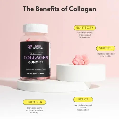Halal Collagen & Multivitamin Gummies | Type 1 & 3 | 550mg Marine Collagen | 1 Month Supply Jumaa Nutrition