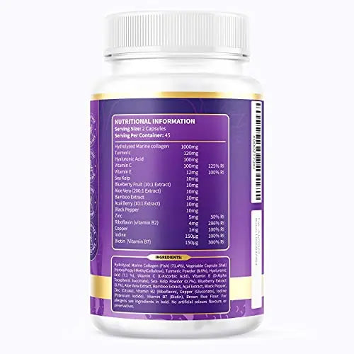 High Strength Marine Collagen Tablets - Skin, Hair, Nails & Joints - Fortified with Hyaluronic Acid - AB Mystery