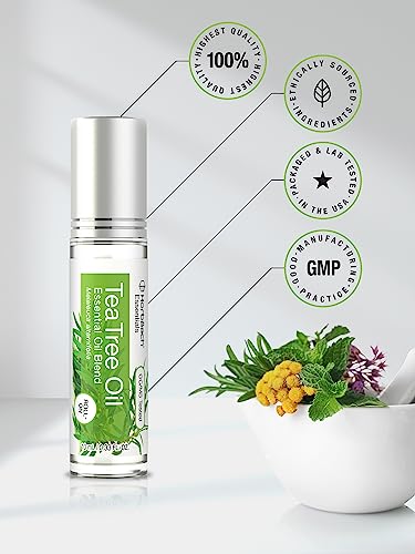 Horbaach Tea Tree Essential Oil Roll On Blend | .33 fl oz (Pack of 2) | Roller for Skin - AB Mystery