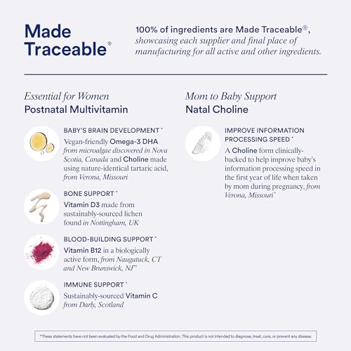 Ritual Postnatal Mom-to-Baby Set, Postpartum Multivitamin and Natal Choline Supplements Ritual