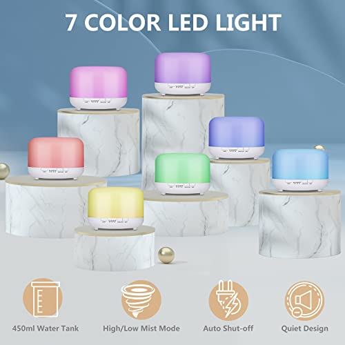 Hianjoo 450ml Essential Oil Diffuser, Electric Aroma Ultrasonic Aromatherapy Fragrant Oil - AB Mystery