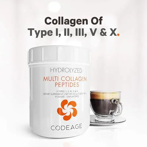 Code Age Multi-Collagen Protein Powder Hydrolyzed 20Oz All-in-One Super Bone Broth - AB Mystery