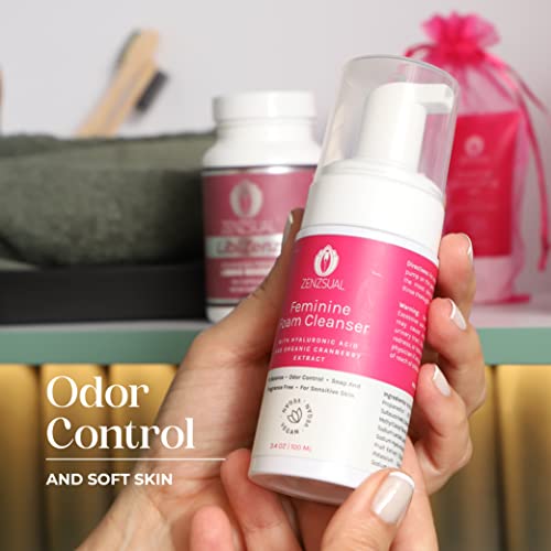 ZENZSUAL Feminine Foam Cleanser with Hyaluronic Acid and Organic Cranberry Extract – PH Balance - AB Mystery