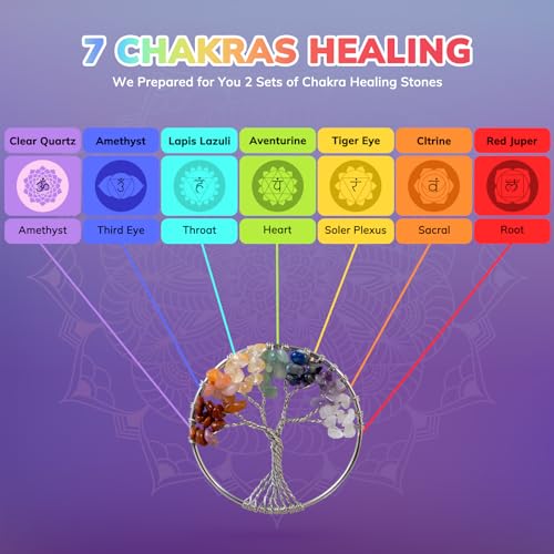 WVIOUOPU Healing Crystals and Chakra Stones Set - 13 Pcs Real Raw Healing Chakra Stones - AB Mystery