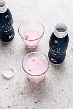 Kinetica Ready-to-Drink Protein Shake, 12 X 330mls, 165 cals, 25g Protein per Bottle, Low Fat (Strawberry) Kinetica