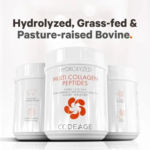 Code Age Multi-Collagen Protein Powder Hydrolyzed 20Oz All-in-One Super Bone Broth - AB Mystery