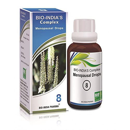 Bio India Menopausal Drops (30ml) for hot flushes, Tension, Mood Swings, Body ache/Free Ujala Eye Drops - AB Mystery
