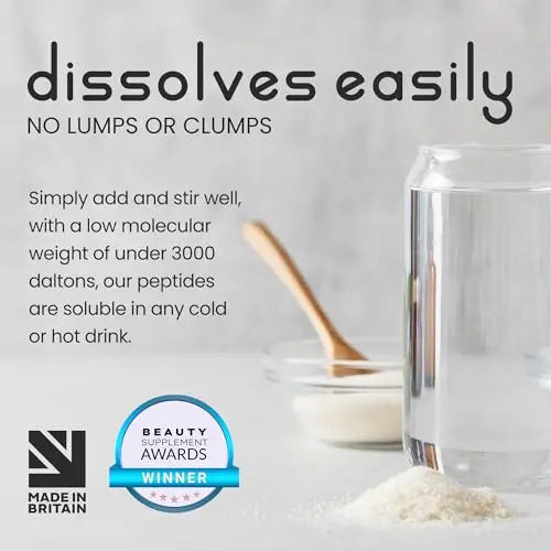 Bovine Collagen Peptides Powder 500g - 50 Servings - 100% Pure, Hydrolysed, Type 1 & 3-19 Amino Acids VitaBright