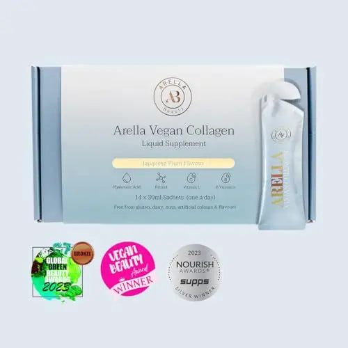 Arella Beauty Vegan Liquid Collagen Supplement - Japanese Plum Flavour - 14 x 30 ml