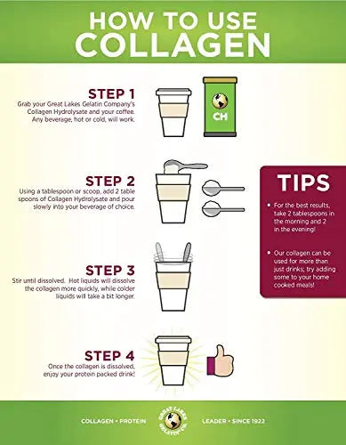 Great Lakes Gelatin Collagen Hydrolysate, Grass-Fed Bovine Hydrolysed Collagen Peptides Protein Powder Supplement, Unflavoured, 226g, Can Great Lakes Gelatin