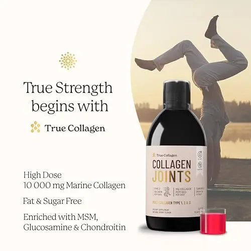 True Collagen Joint Peptides - Pack of 500ml, Berry Flavour | Dietary Supplements with Turmeric & Green Tea Extract - AB Mystery