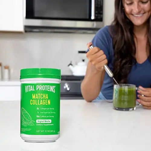 Vital Proteins Matcha Collagen Peptides Powder Supplement, L-theanine & Caffeine, Matcha Green Tea - AB Mystery