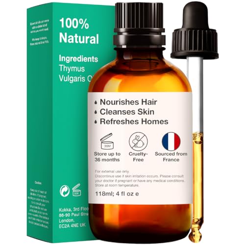 Kukka Thyme Essential Oil for Hair Thyme Oil for Skin - 100% Natural Thyme Essential Oil for Diffuser - AB Mystery