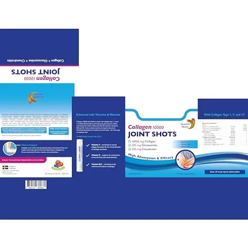 Swedish Nutra Collagen 10000 Joint Shots | High Strength Type 1, 2 & 3 Collagen for Body, Joints & Ligaments - AB Mystery